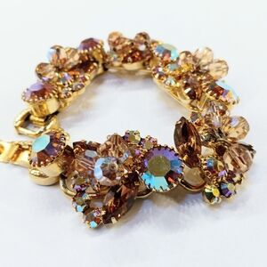Vintage Juliana Dangling Crystals Topaz Rhinestone Bracelet